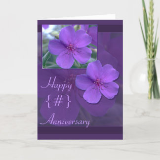 Carte Anniversaire floral pourpre d'élégance