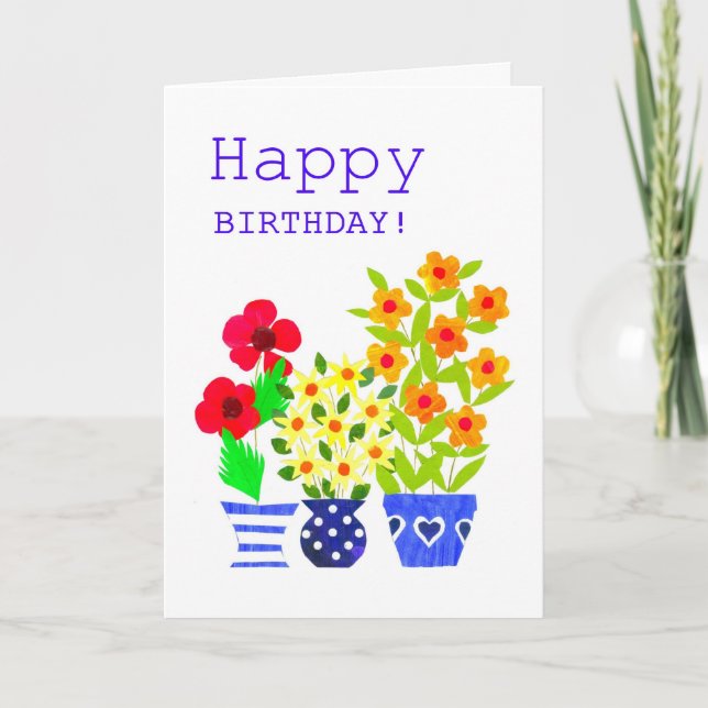 Carte Anniversaire - Flower Power (Devant)