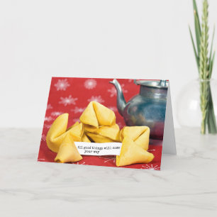 Carte Anniversaire Fortune Cookie avec théière