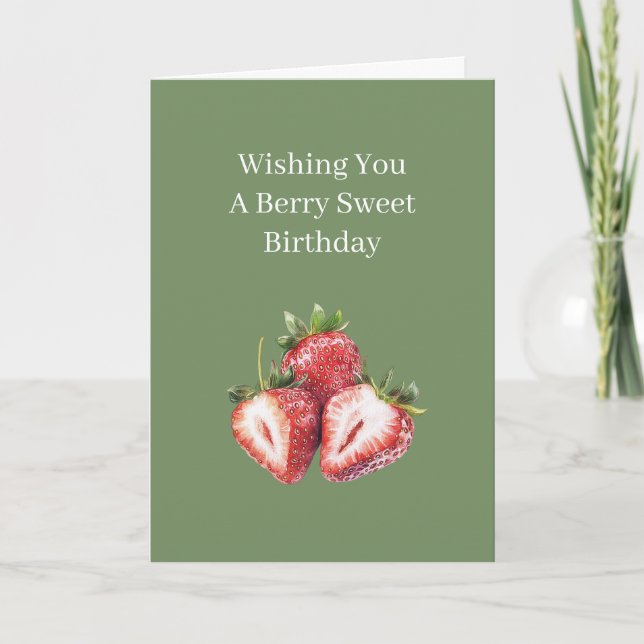 Carte Anniversaire Fraises Sucrées Baie Verte (Devant)
