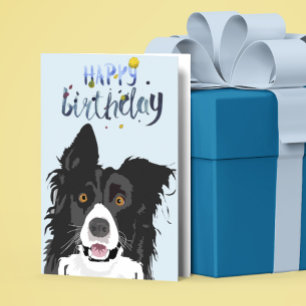 Carte Anniversaire Frontière Collie Chien Animal