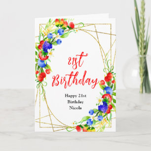 Carte Anniversaire Fruits Rouges Été