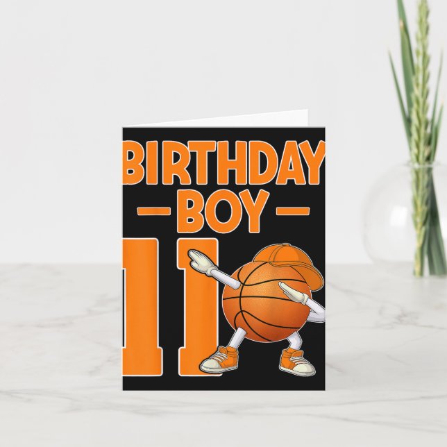 Carte Anniversaire Garçon 11 ans Basketball de baseball  (Devant)