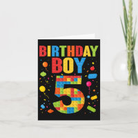 Anniversaire Garçon 5 ans Bâtiment Blocs 5e Annive