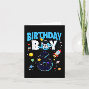 Carte Anniversaire garçon 6 ans astronaute spatial 6e an