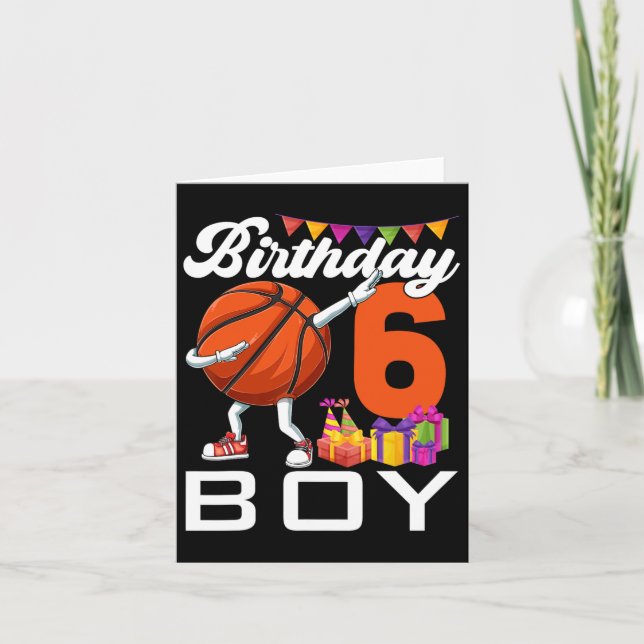 Carte Anniversaire Garçon 6 ans Dabbing Bysketbyll Byll  (Devant)