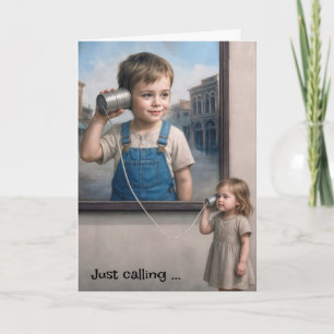 Carte Anniversaire Garçon et Fille avec Téléphones Tin C