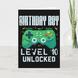 Carte Anniversaire Garçon Niveau 10 Déverrouillé Gamer C