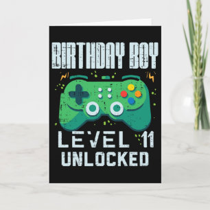 Carte Anniversaire Garçon Niveau 11 Déverrouillé Gamer C