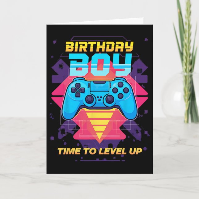 Carte Anniversaire Garçon Temps Pour Augmenter Le Jeu Vi (Devant)