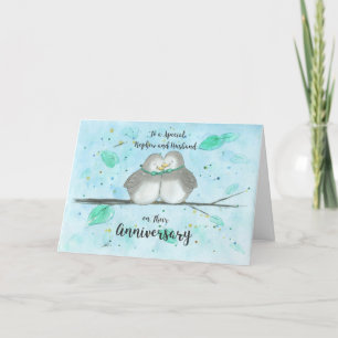 Carte Anniversaire Gay Nephew & Mari de mignons Lovebird