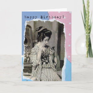 Carte Anniversaire Geisha