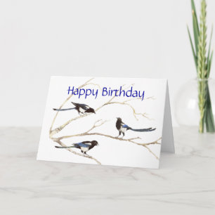 Carte Anniversaire Général, Magpie Birds