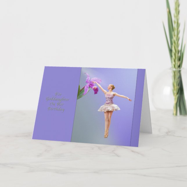 Carte Anniversaire, Godgirl, Ballerina, Orchidée (Devant)