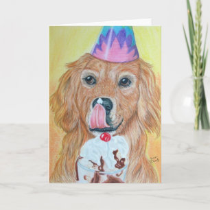 Carte Anniversaire Golden Retriever