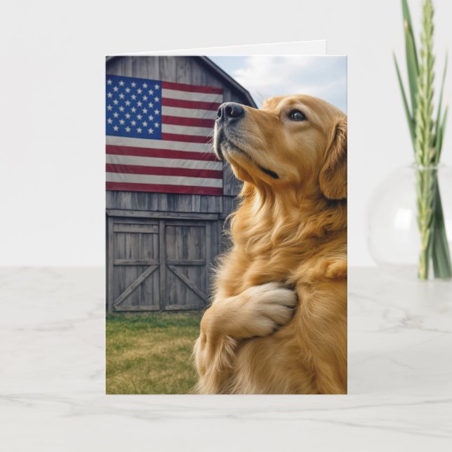 Carte Anniversaire Golden Retriever Annonce Allégeance (Devant)