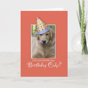 Carte Anniversaire Golden Retriever Chien dans Casquette