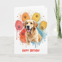 Anniversaire Golden Retriever dans une conception 