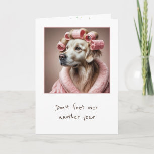 Carte Anniversaire Golden Retriever En Chaussures Roses