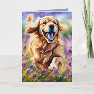 Carte Anniversaire Golden Retriever Running