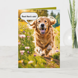 Carte Anniversaire Golden Retriever Running