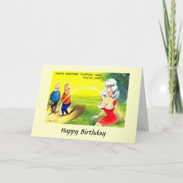 Carte Anniversaire - Golf - Lost Ball (Devant)