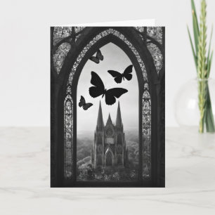 Carte Anniversaire gothique du papillon noir