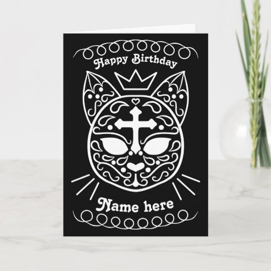 Carte Anniversaire Gothique Mignon De Chat De Minou De Zazzle Fr