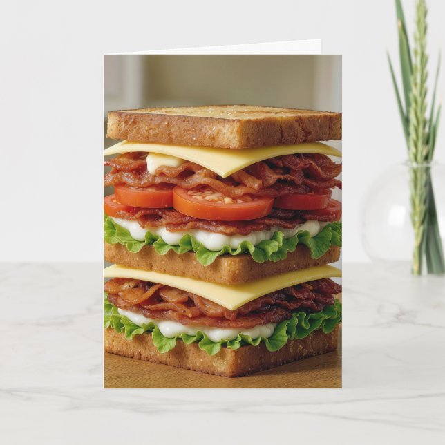 Carte Anniversaire Gourmet B.L.T. Sandwich (Devant)