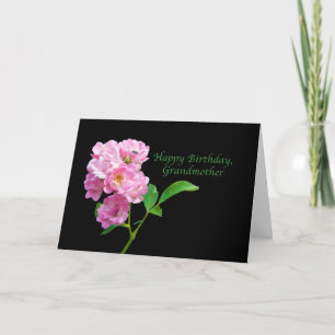 Carte Anniversaire, grand-mère, Roses de jardin rose sur