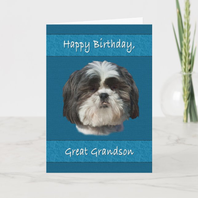 Carte Anniversaire, Grand-Petit-fils, Chih Tzu Chien (Devant)