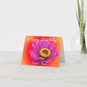 Carte Anniversaire grand zinnia verset ludique par Jo Im