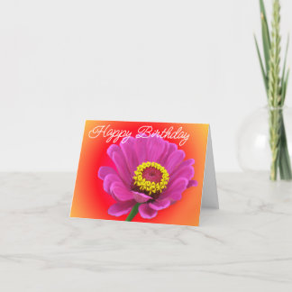 Carte Anniversaire grand zinnia verset ludique par Jo Im
