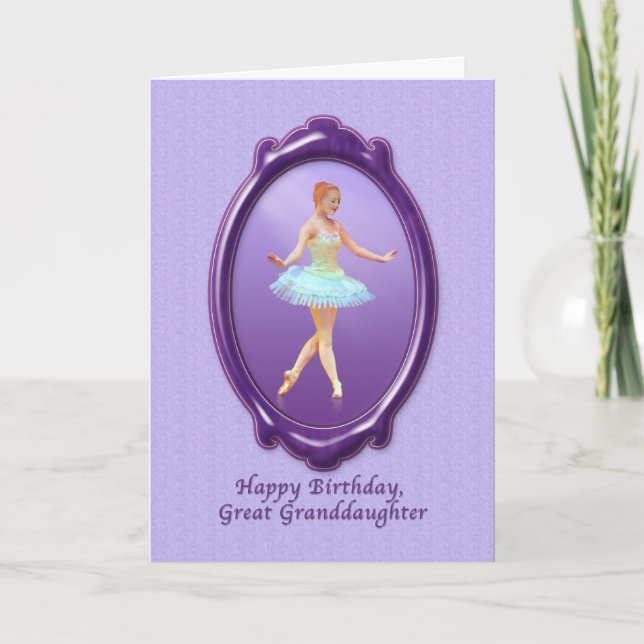 Carte Anniversaire, Grande Petite-fille, Ballerina (Devant)