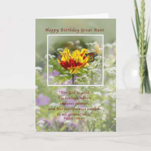 Carte Anniversaire, Grande Tante, Religieuse, Papillon