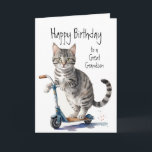 Carte Anniversaire Grandson Fun Cute Cat sur Kick Scoote<br><div class="desc">Anniversaire Grandson Fun Cute Cat sur Kick Scooter</div>