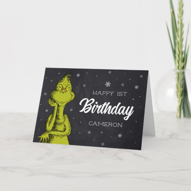 Carte Anniversaire Grinch Tableau Noir (Devant)