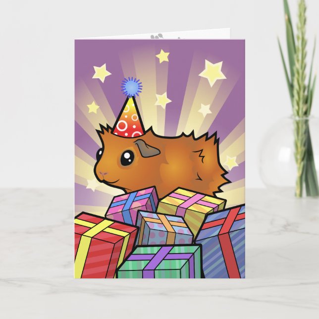 Carte Anniversaire Guinéen Cochon (scruffy) (Devant)