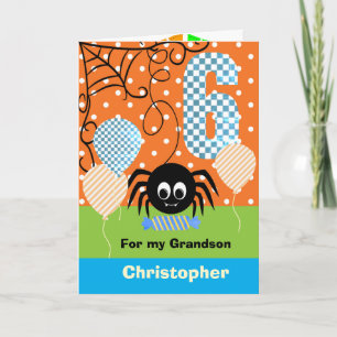 Carte Anniversaire Halloween pour petit-fils de 6 ans