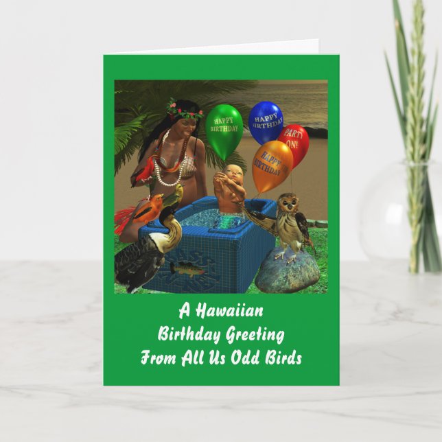 Carte Anniversaire hawaïen (Devant)