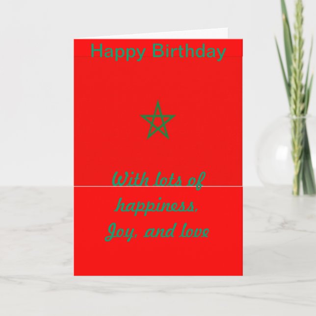Carte anniversaire heureux au Maroc (Devant)