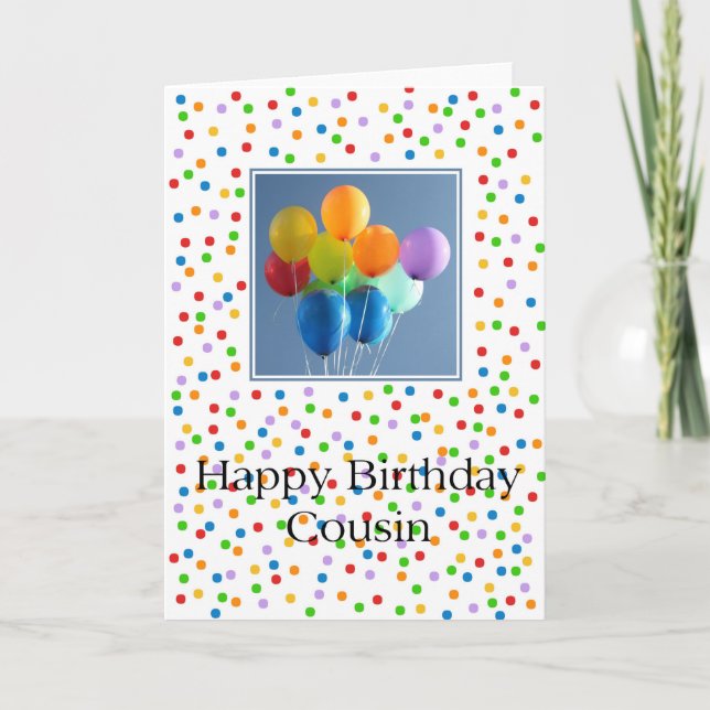 Carte Anniversaire heureux du ballon Cousin (Devant)