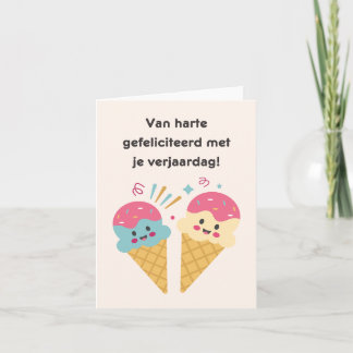 Carte anniversaire heureux néerlandais