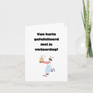 Carte anniversaire heureux néerlandais