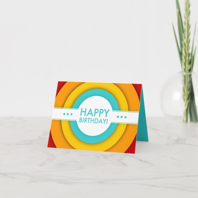 Carte anniversaire heureux rétro (Devant)