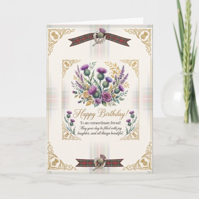 Carte Anniversaire Highland Thistle (Devant)