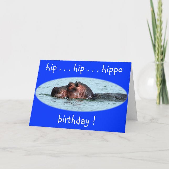 Carte anniversaire hippo hip (Devant)