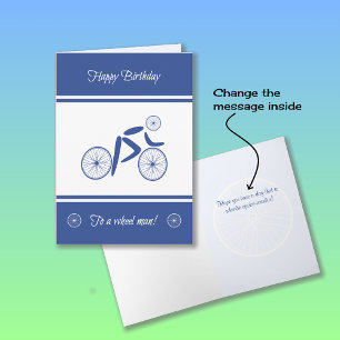 Carte Anniversaire homme de roue drôle cycliste