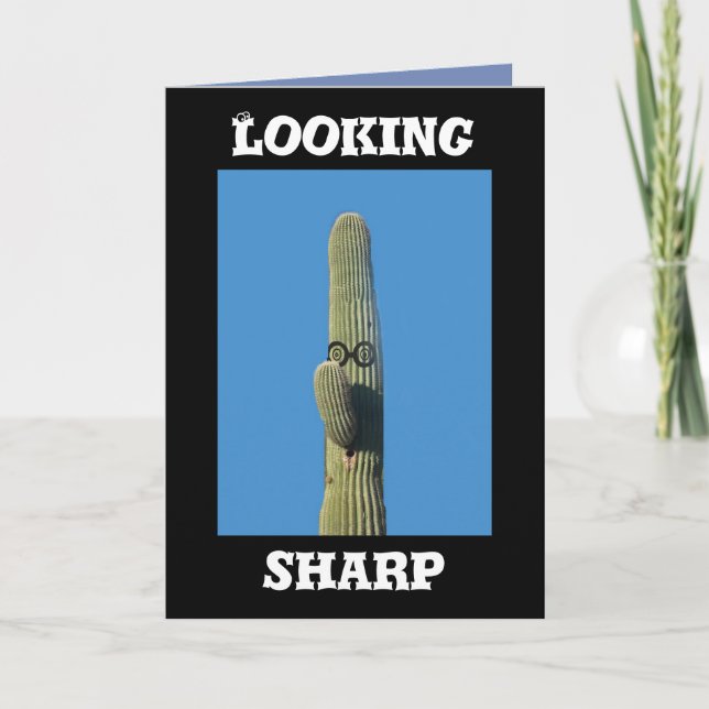Carte Anniversaire humoristique de cactus de Saguaro (Devant)