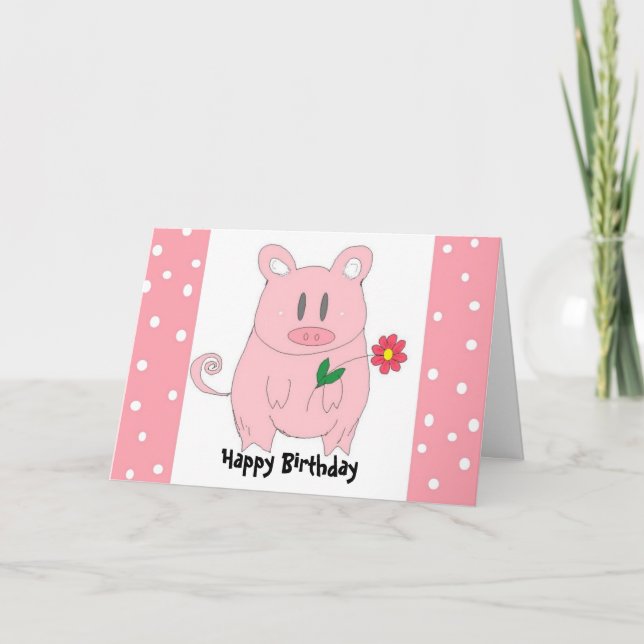 Carte Anniversaire Humoristique Piggy (Devant)